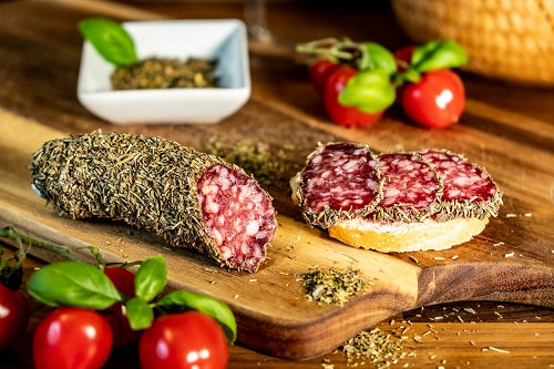 Originial französische Salami mit Kräuter der Provence